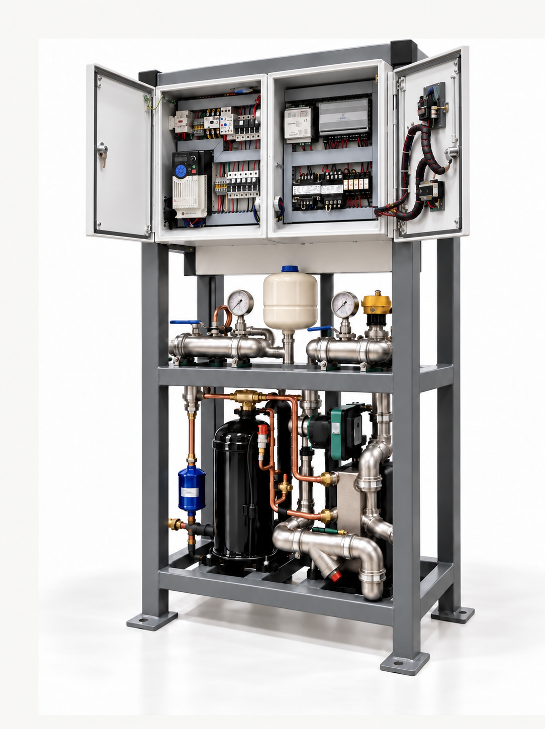 Osprey open-skid system with electrical control panels and hydronic components visible